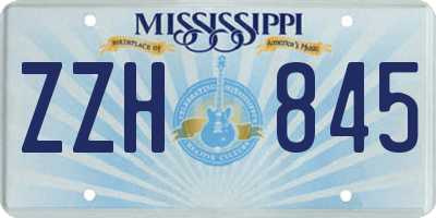 MS license plate ZZH845