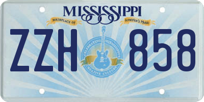 MS license plate ZZH858
