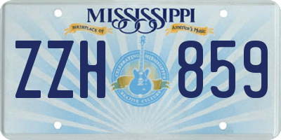MS license plate ZZH859