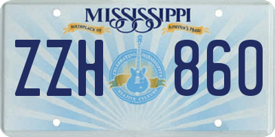 MS license plate ZZH860