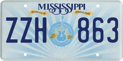 MS license plate ZZH863