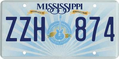 MS license plate ZZH874