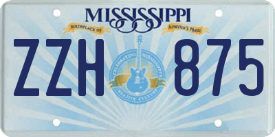 MS license plate ZZH875