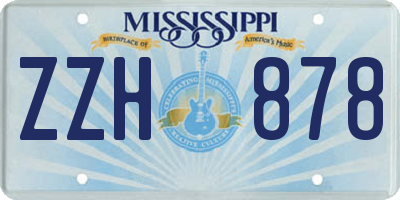 MS license plate ZZH878