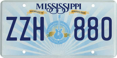 MS license plate ZZH880
