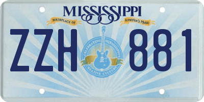 MS license plate ZZH881