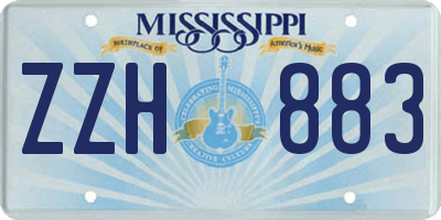 MS license plate ZZH883