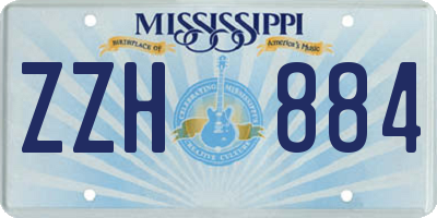 MS license plate ZZH884