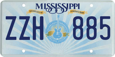 MS license plate ZZH885