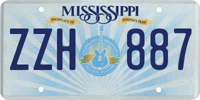 MS license plate ZZH887