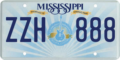 MS license plate ZZH888