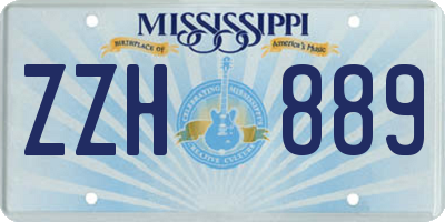 MS license plate ZZH889