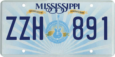 MS license plate ZZH891