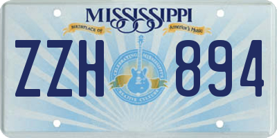 MS license plate ZZH894