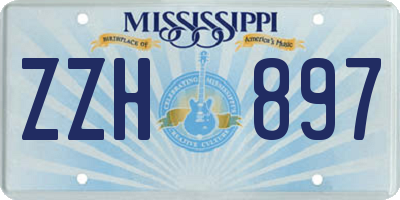 MS license plate ZZH897
