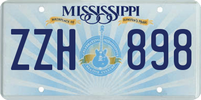 MS license plate ZZH898
