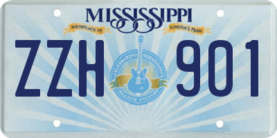 MS license plate ZZH901