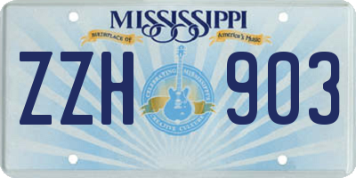 MS license plate ZZH903