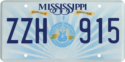 MS license plate ZZH915