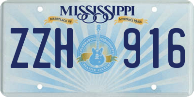 MS license plate ZZH916