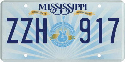 MS license plate ZZH917