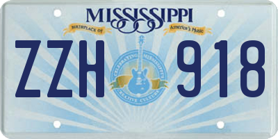 MS license plate ZZH918