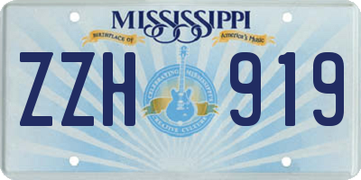MS license plate ZZH919