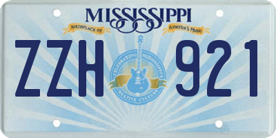 MS license plate ZZH921