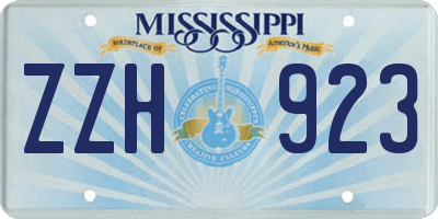 MS license plate ZZH923
