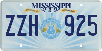 MS license plate ZZH925