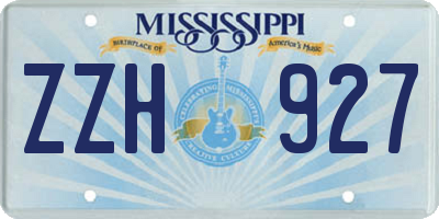 MS license plate ZZH927