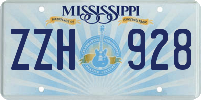 MS license plate ZZH928