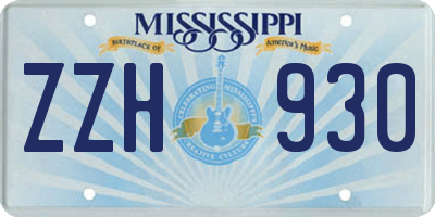 MS license plate ZZH930