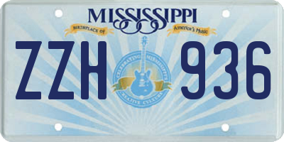 MS license plate ZZH936