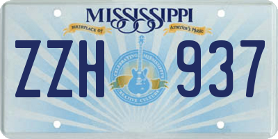 MS license plate ZZH937