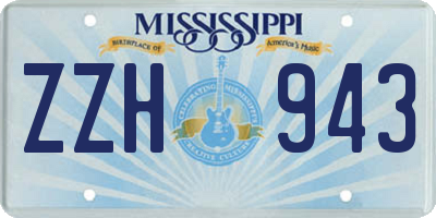 MS license plate ZZH943