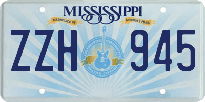 MS license plate ZZH945