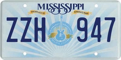 MS license plate ZZH947