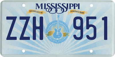 MS license plate ZZH951