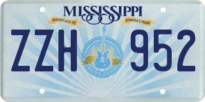 MS license plate ZZH952