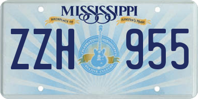 MS license plate ZZH955