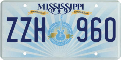 MS license plate ZZH960