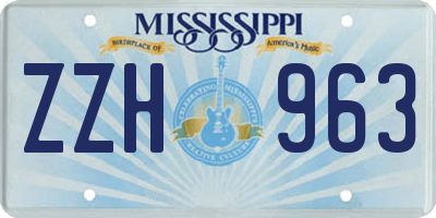 MS license plate ZZH963