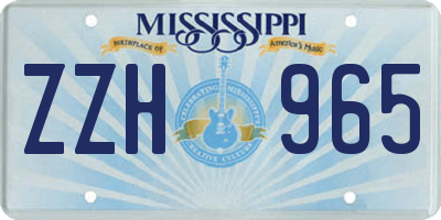 MS license plate ZZH965