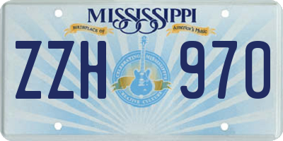 MS license plate ZZH970