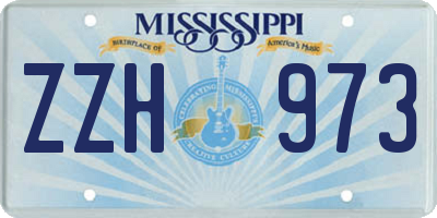 MS license plate ZZH973