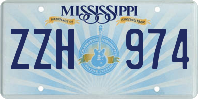 MS license plate ZZH974