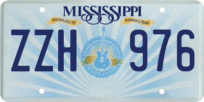 MS license plate ZZH976