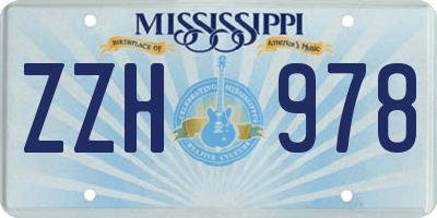 MS license plate ZZH978