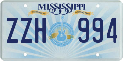 MS license plate ZZH994